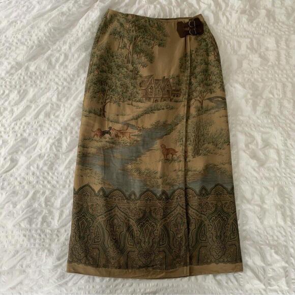 Vintage Womens Polo Ralph Lauren Skirt Western Dog Country Style - Size 16 EUC - Picture 4 of 16